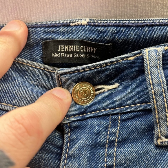 True Religion Jennie Curvy Mid Rise Super Skinny Jeans Womens 28 Stretch 1989 - Picture 3 of 11